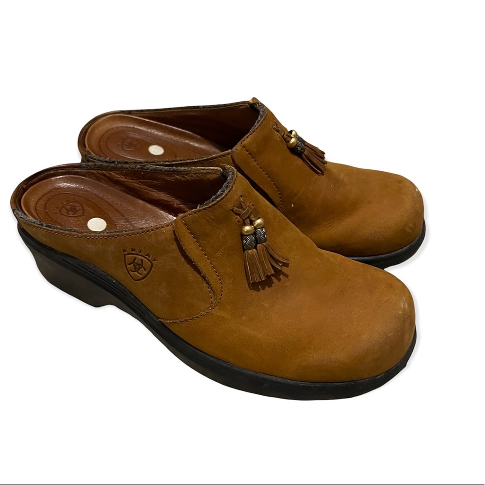 COPY - Ariat Women’s Brown Leather Tassel Slip On Clogs